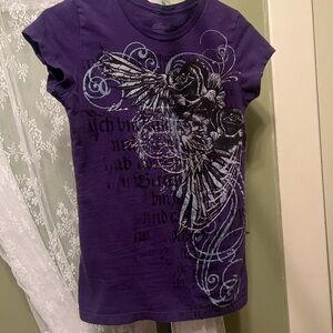 purple grunge graphic y2k tee